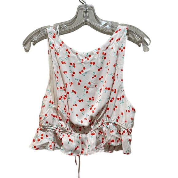 Zara Cherry White and Red Crop Top Size Small - Picture 4 of 4